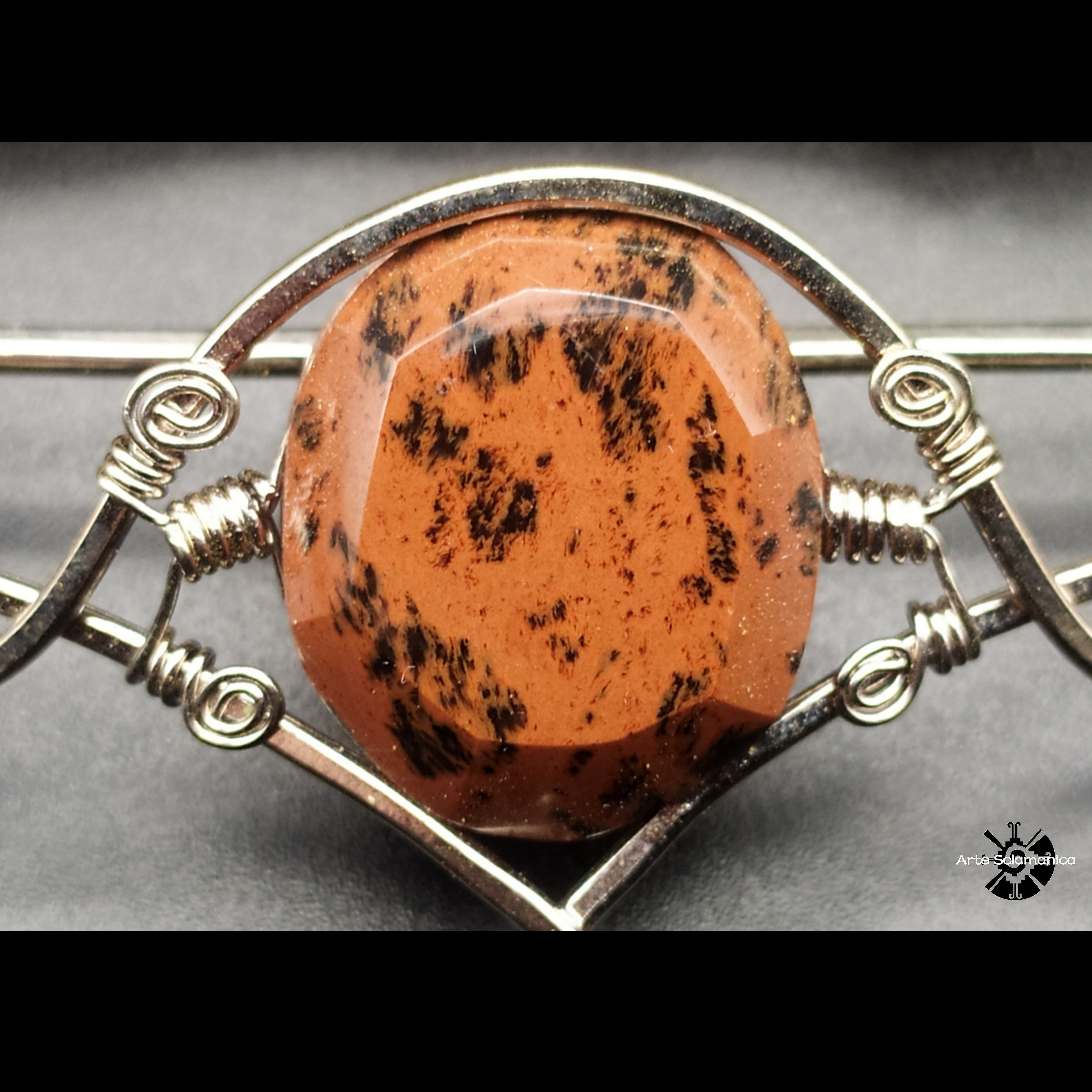 Spillone con ossidiana mogano