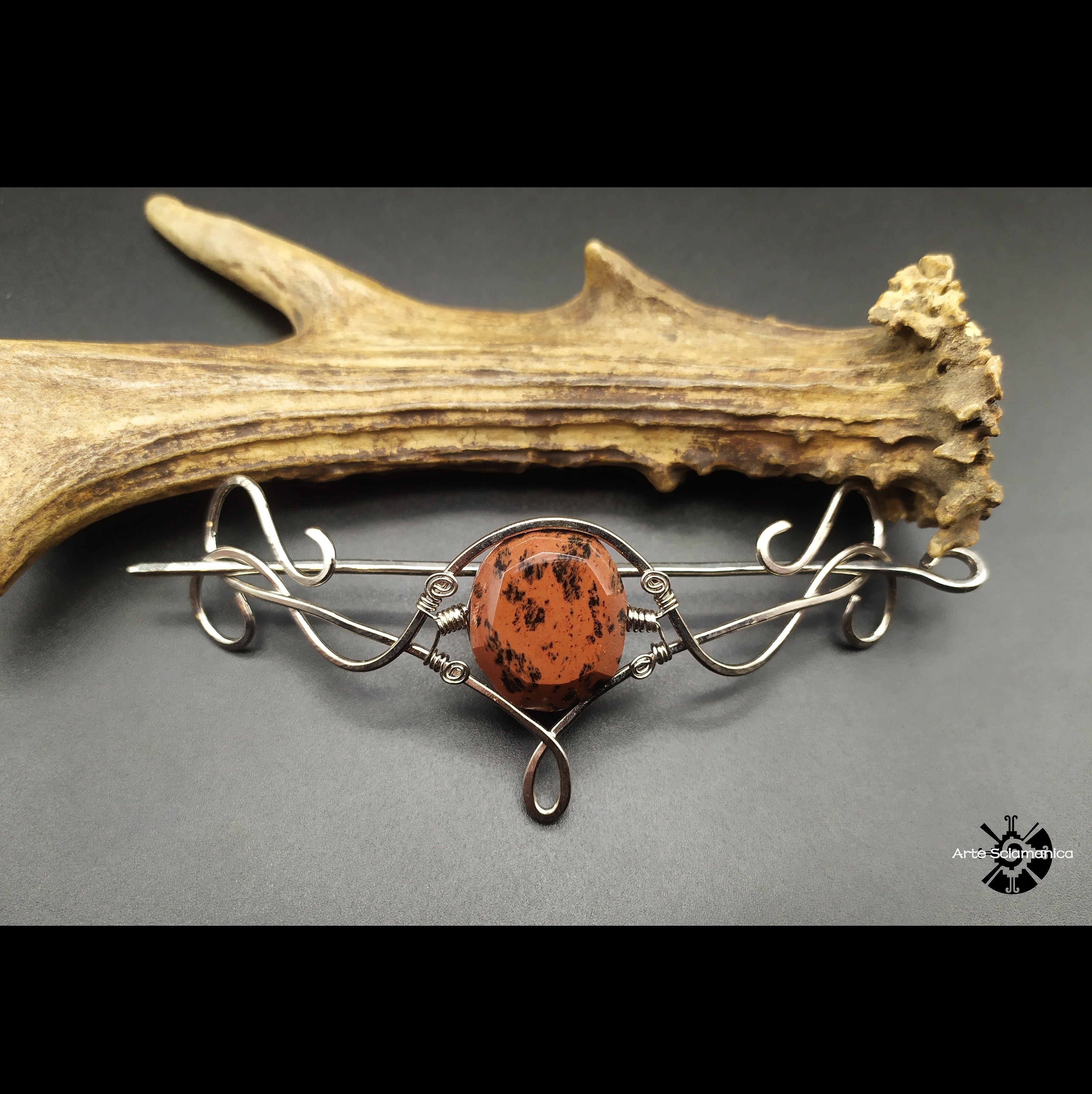 Spillone con ossidiana mogano