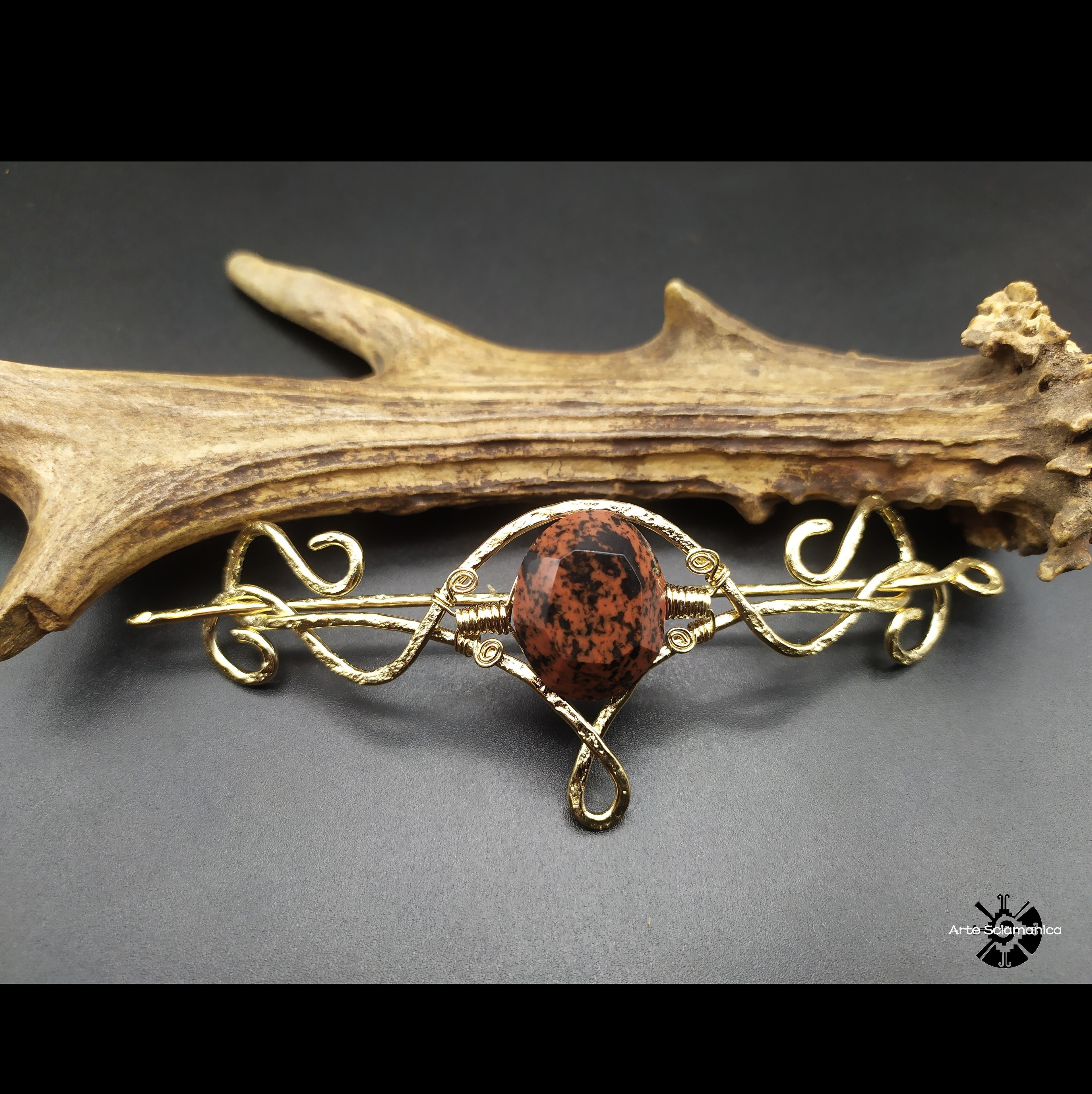 Spillone con ossidiana mogano