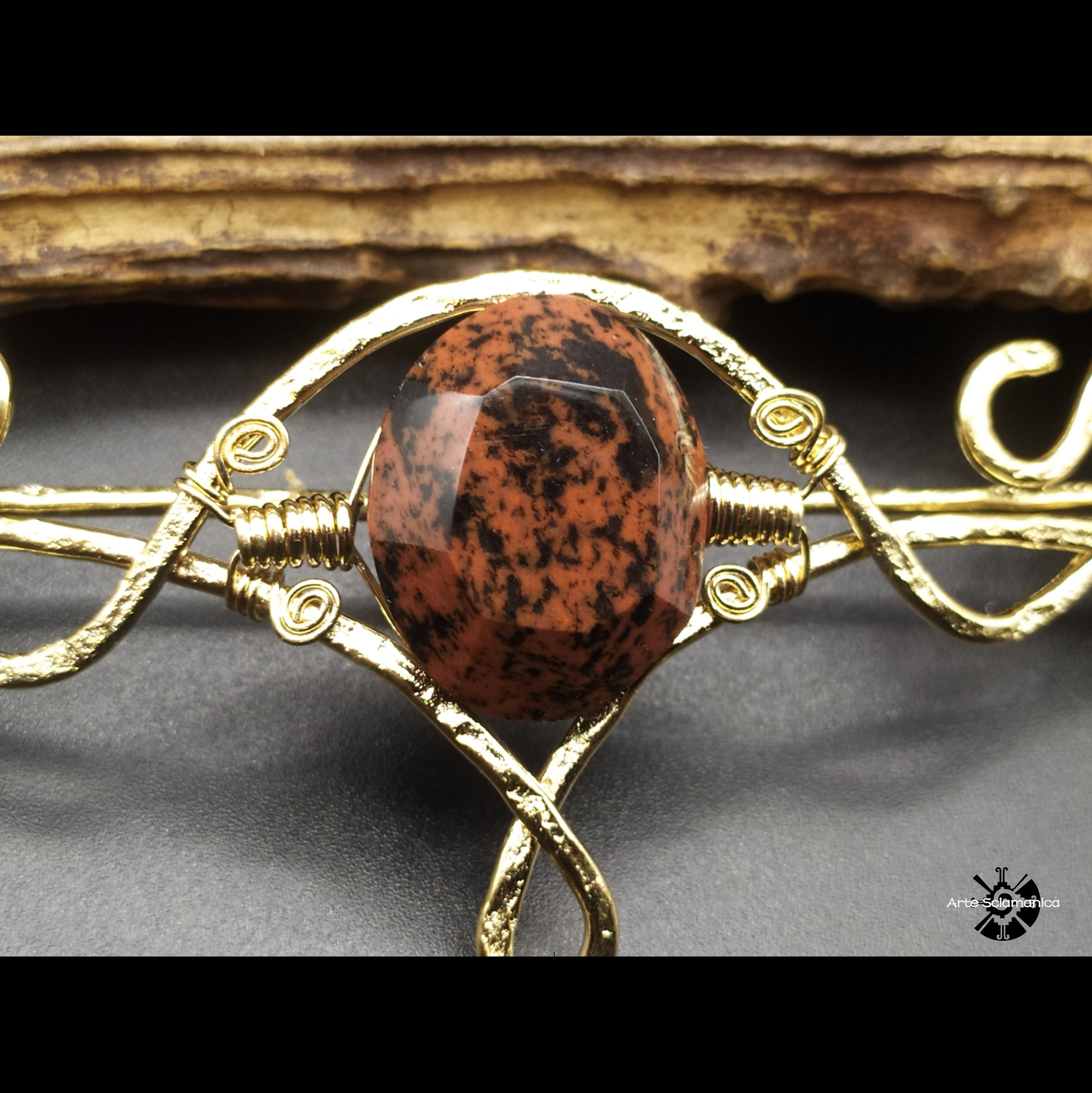 Spillone con ossidiana mogano