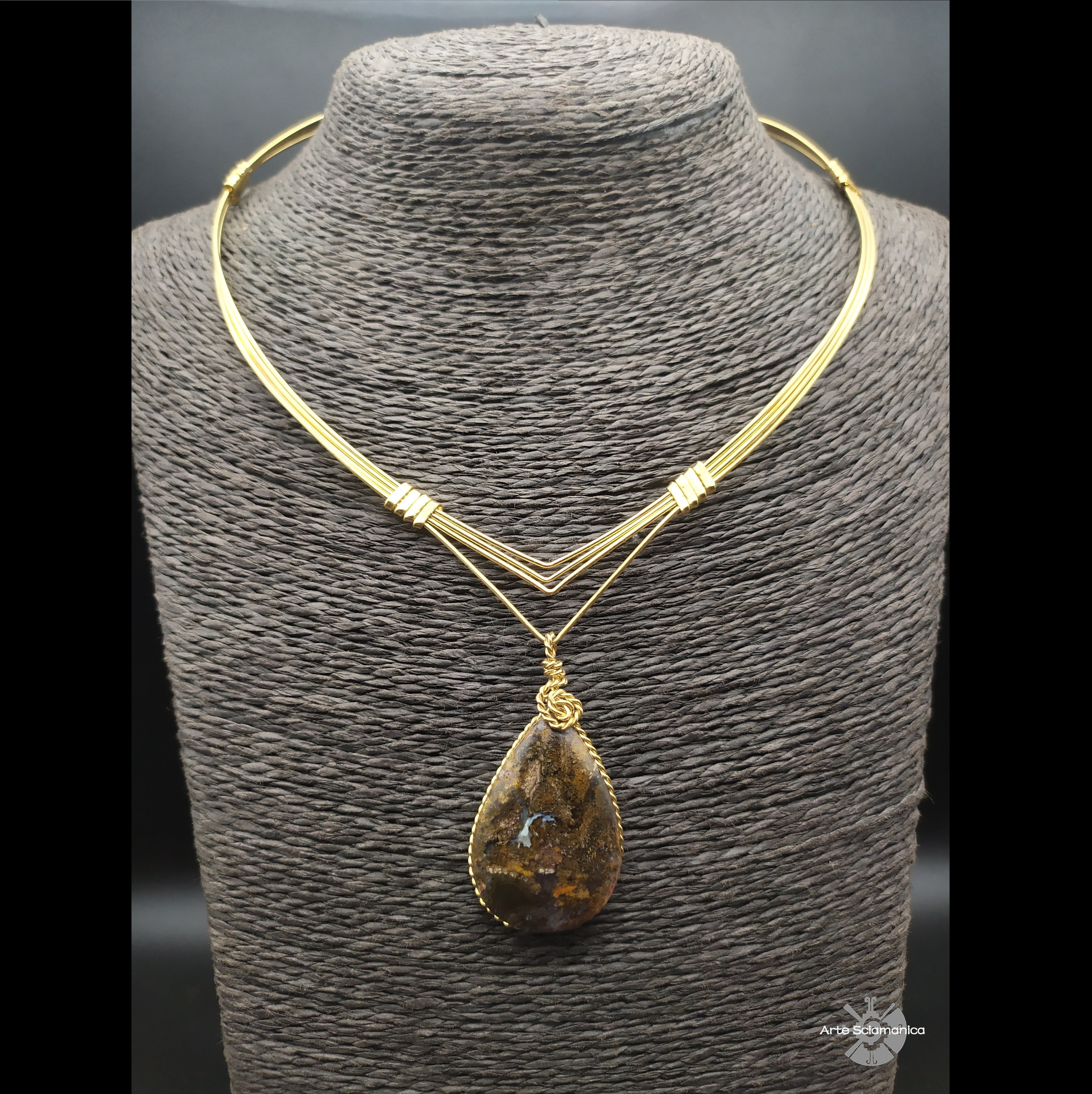 Collana con agata muschiata