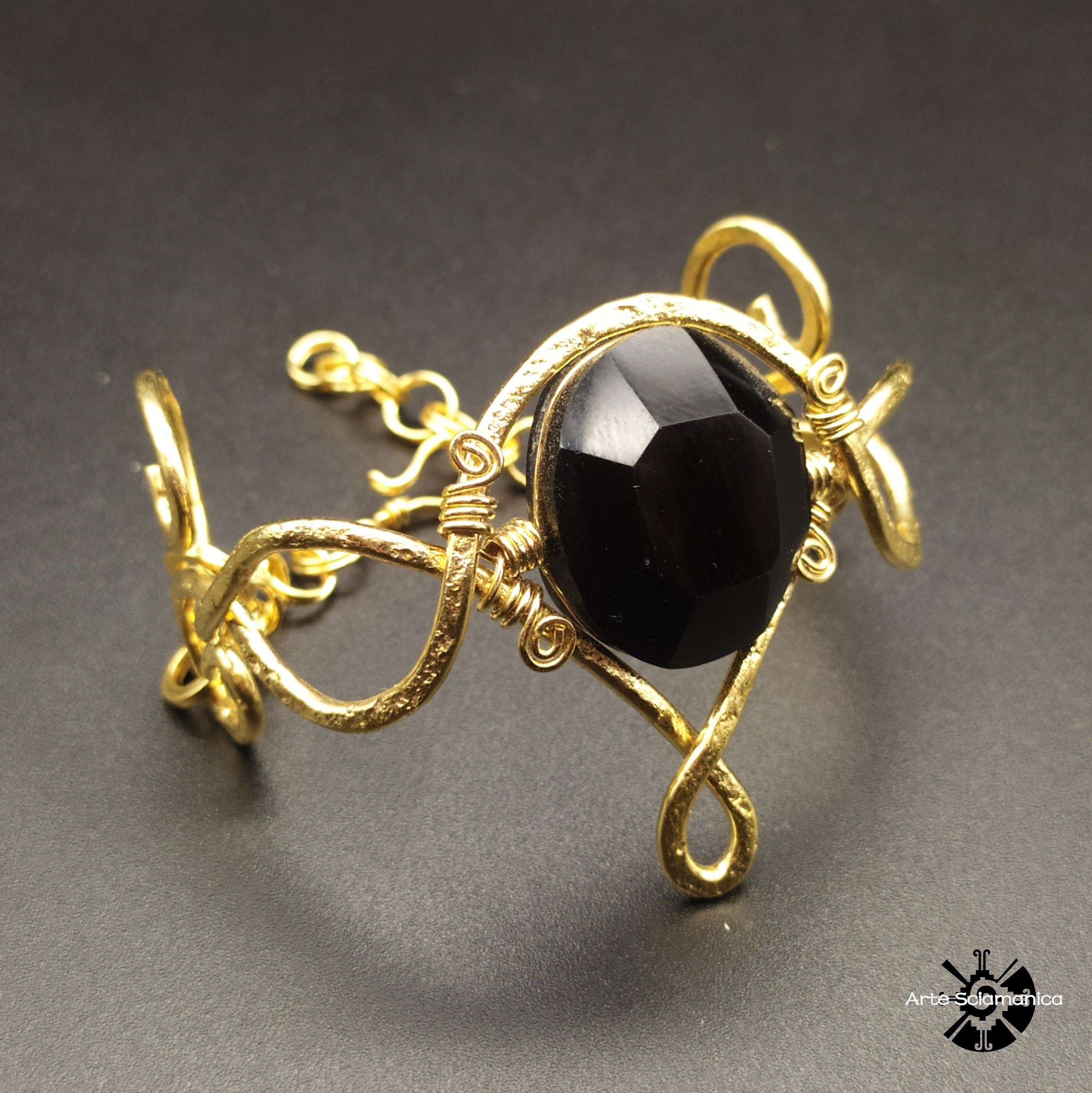 Bracciale con ossidiana nera