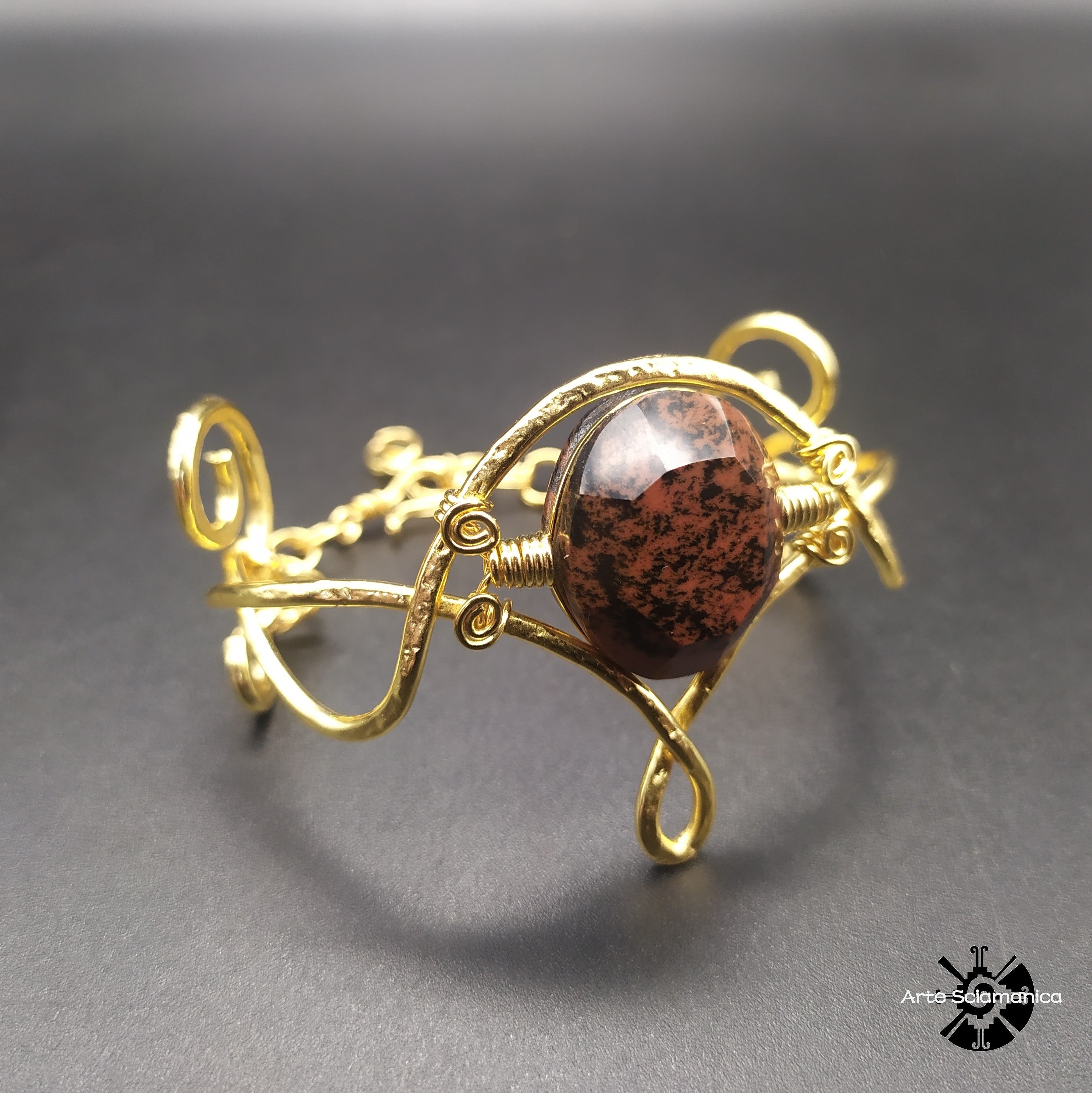 Bracciale con ossidiana mogano