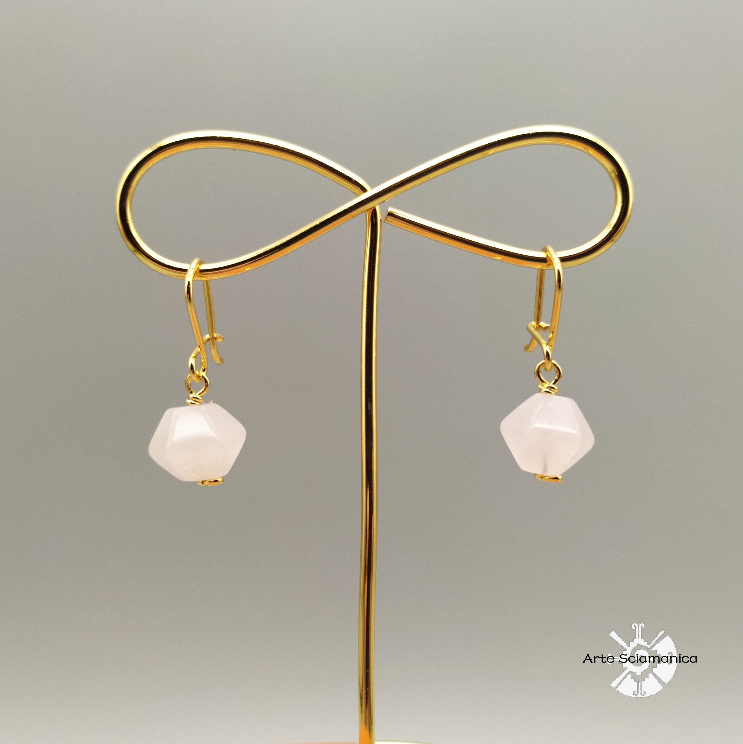 Orecchini con quarzo rosa