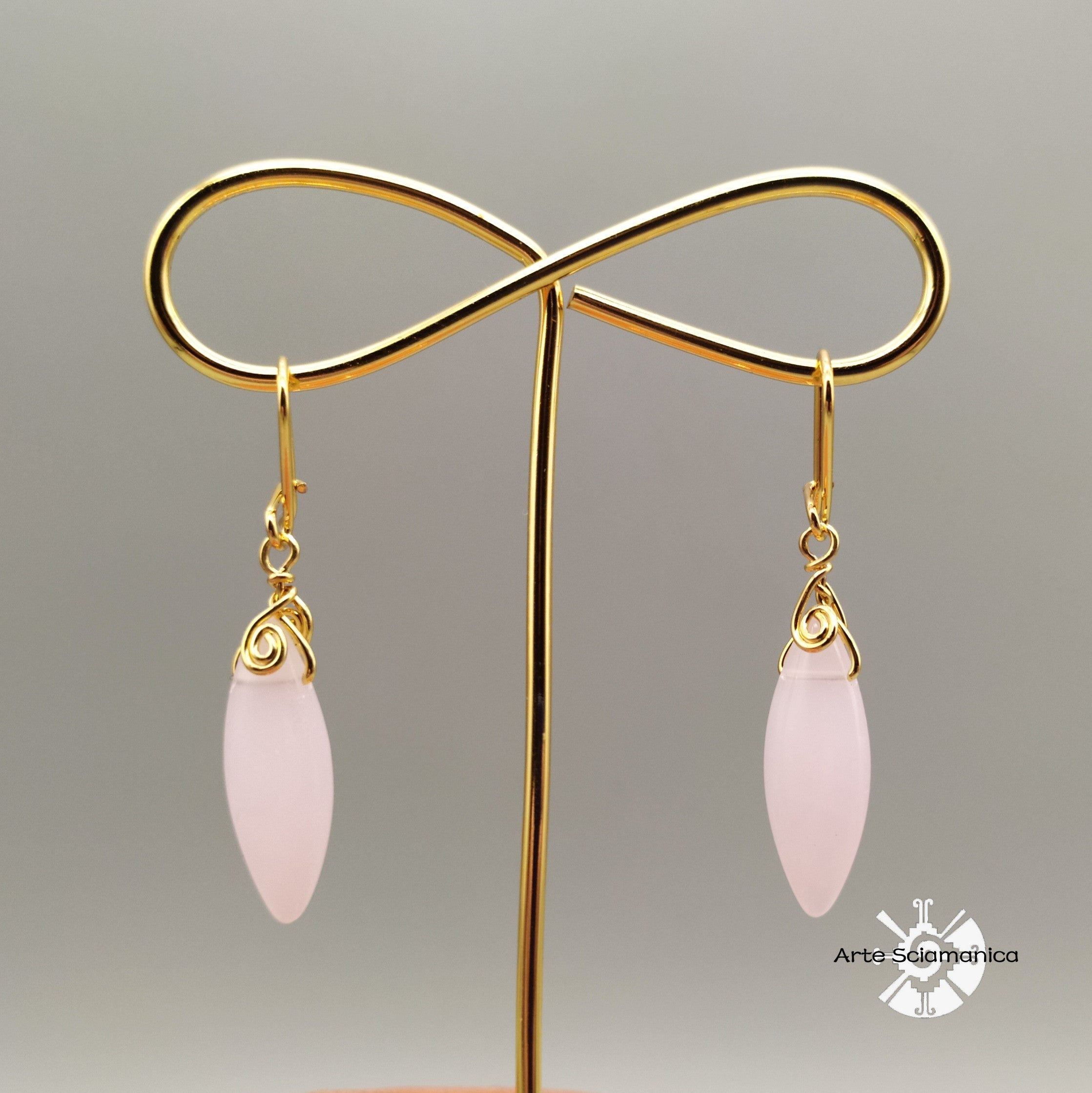 Orecchini con quarzo rosa