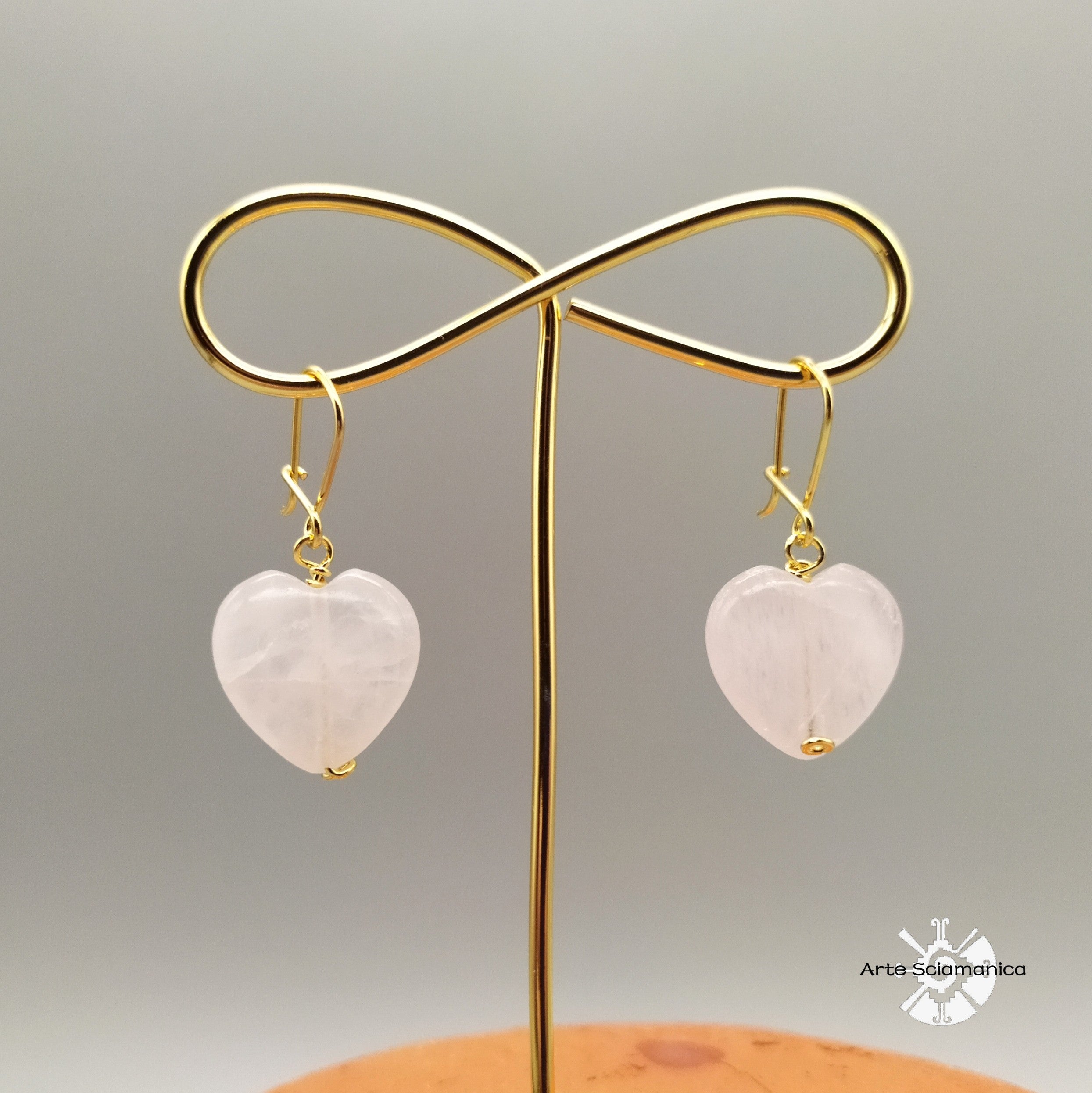 Orecchini con quarzo rosa