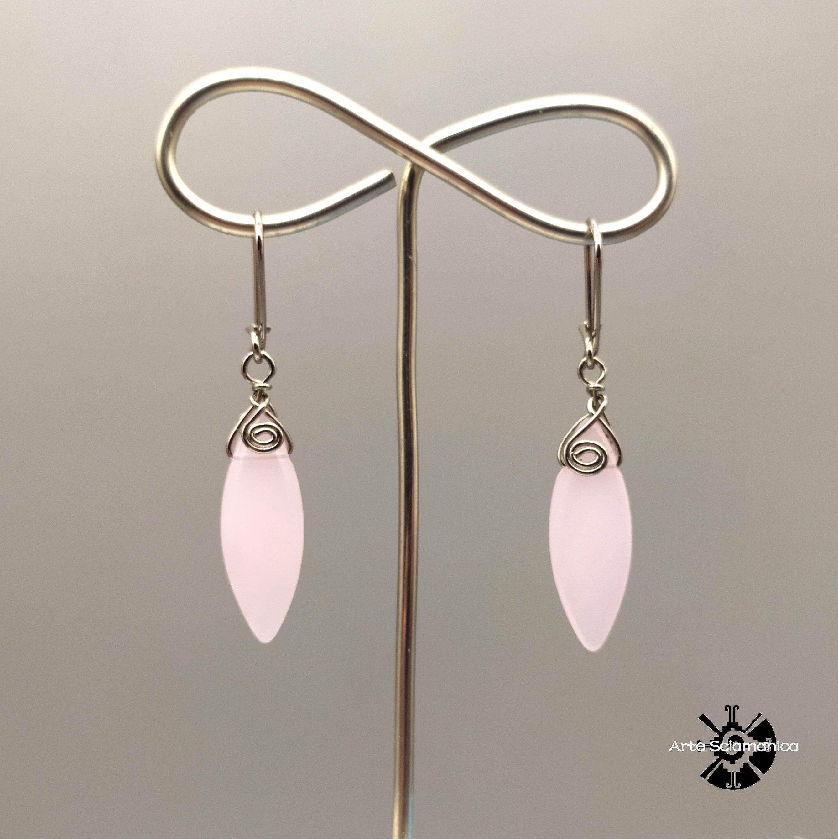 Orecchini con quarzo rosa