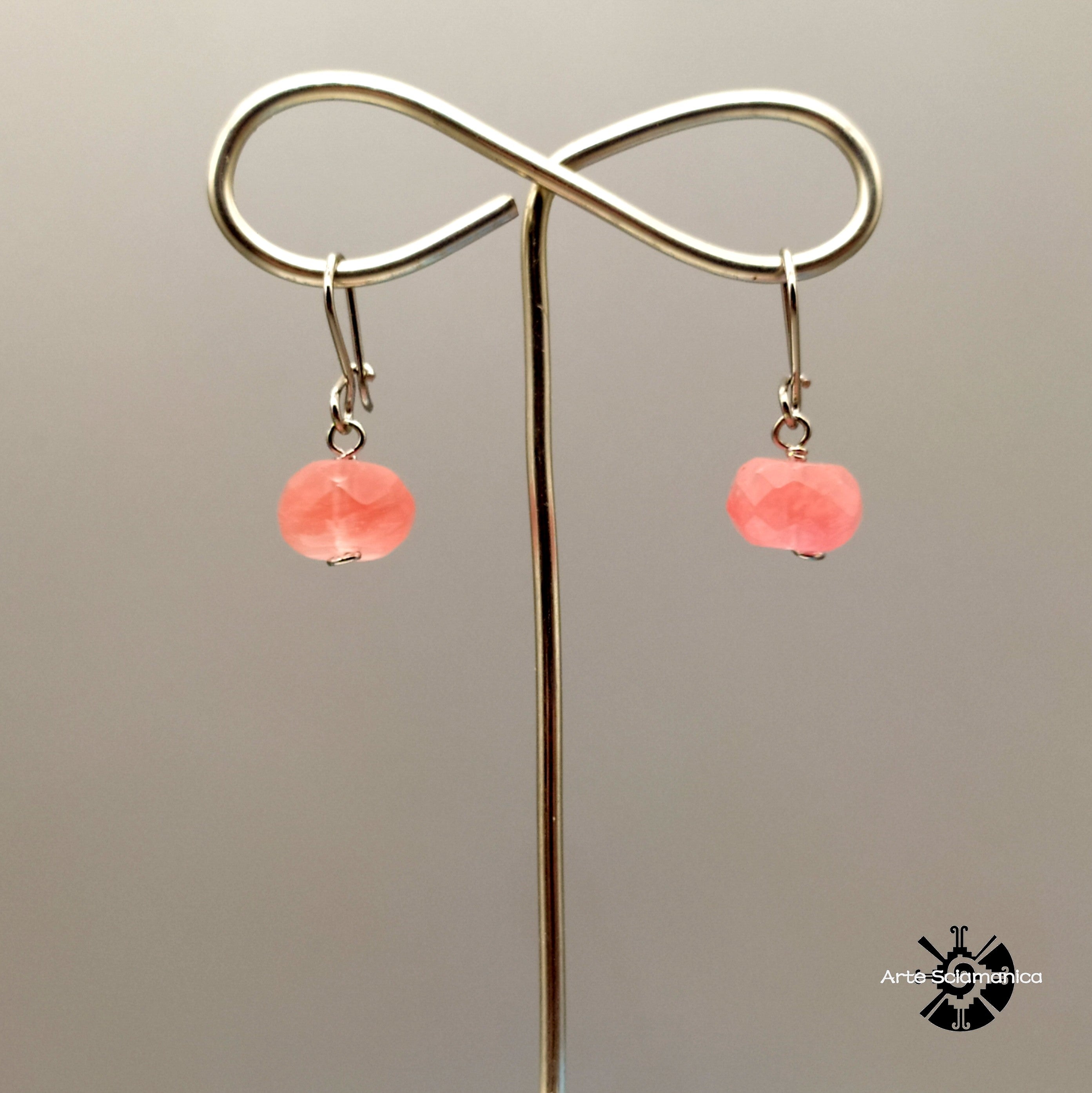 Orecchini con agata rosa