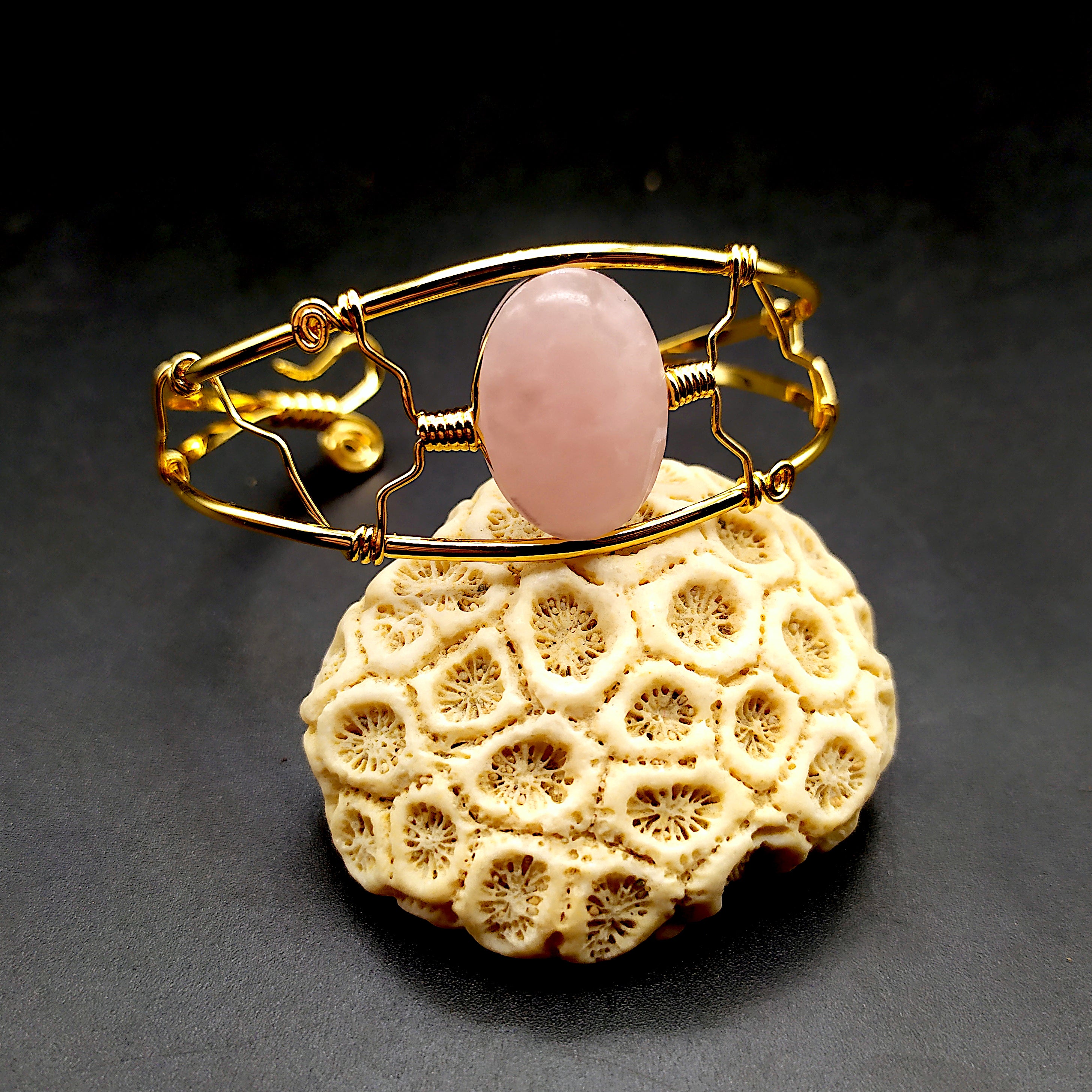Bracciale con quarzo rosa