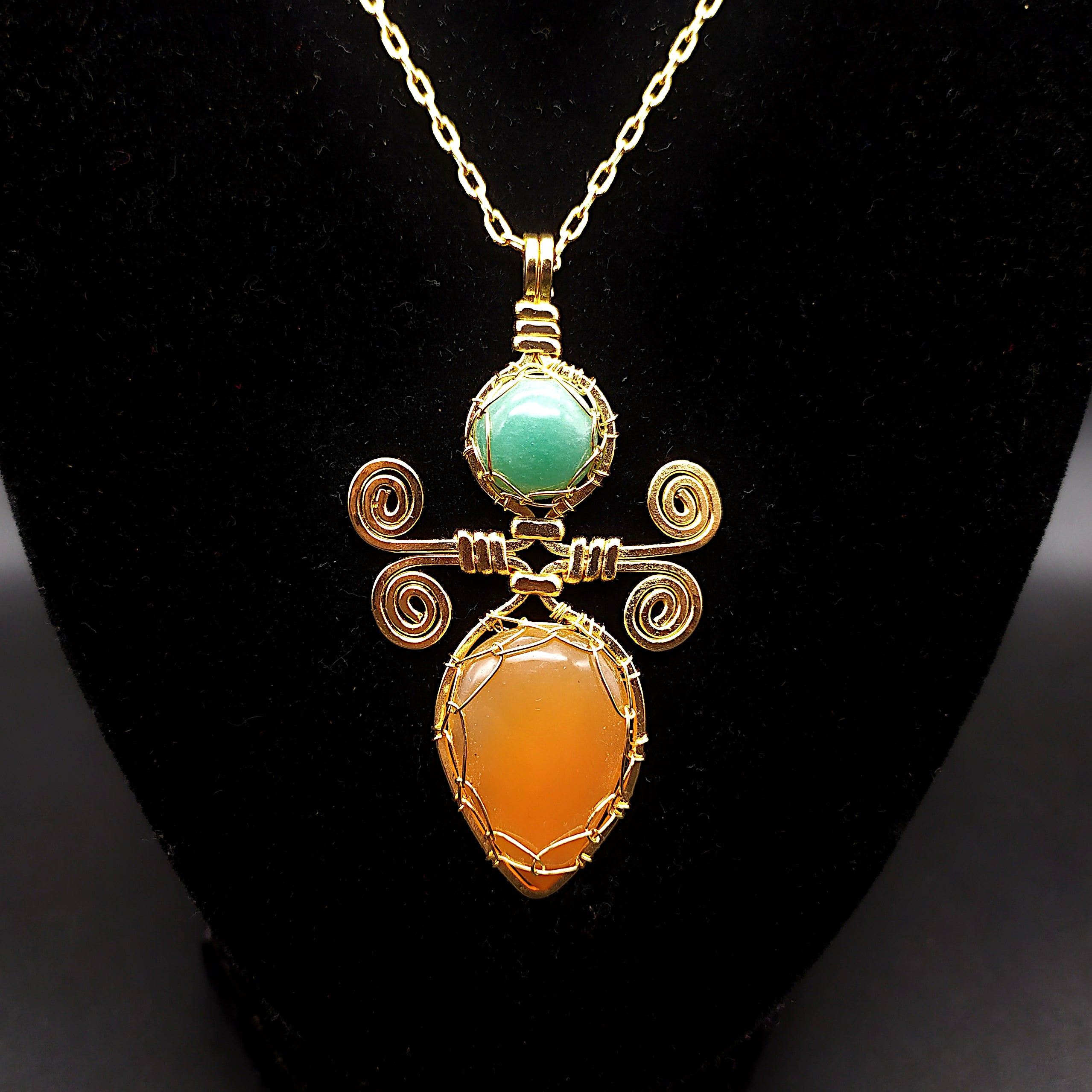 Ciondolo con corniola e avventurina