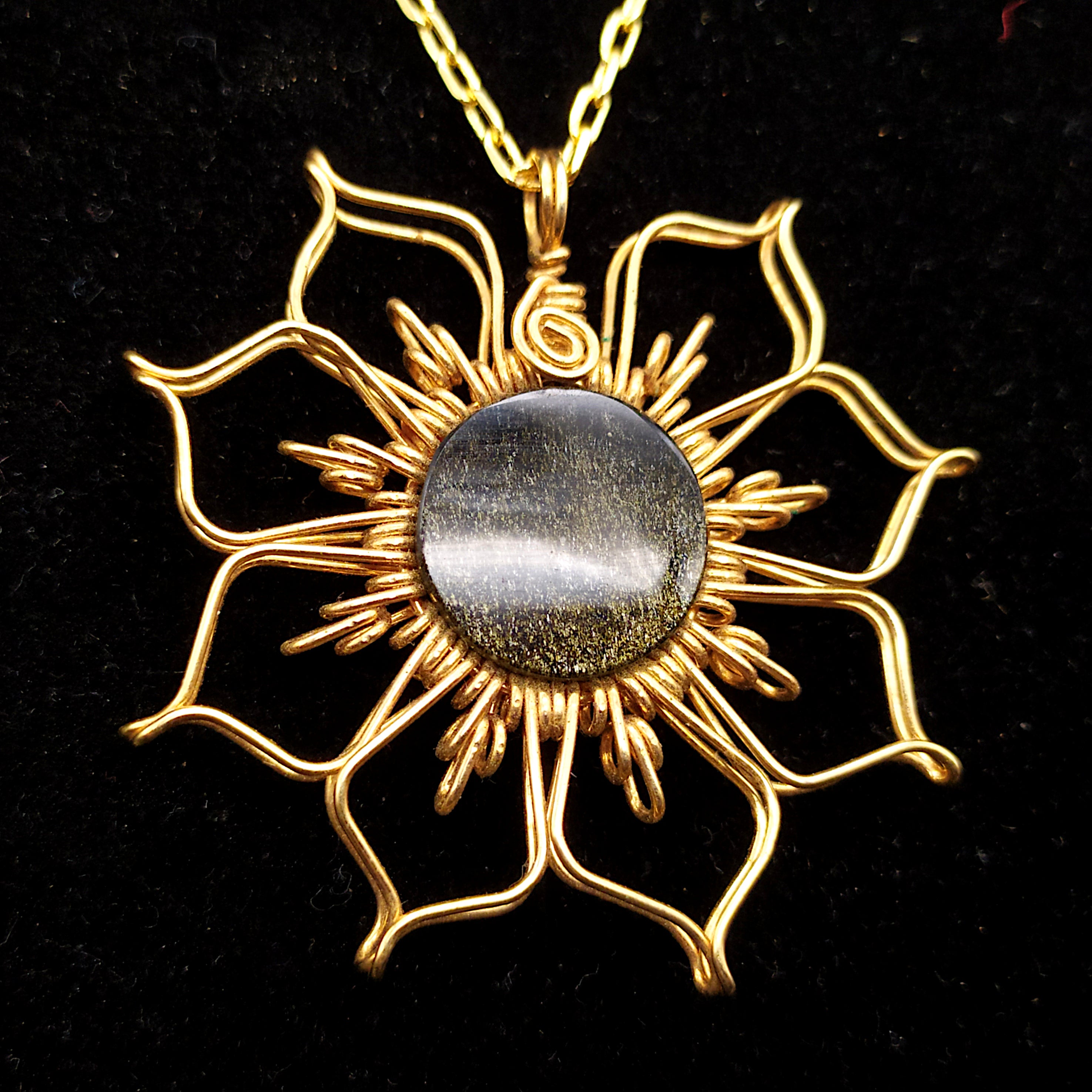 Ciondolo con ossidiana dorata