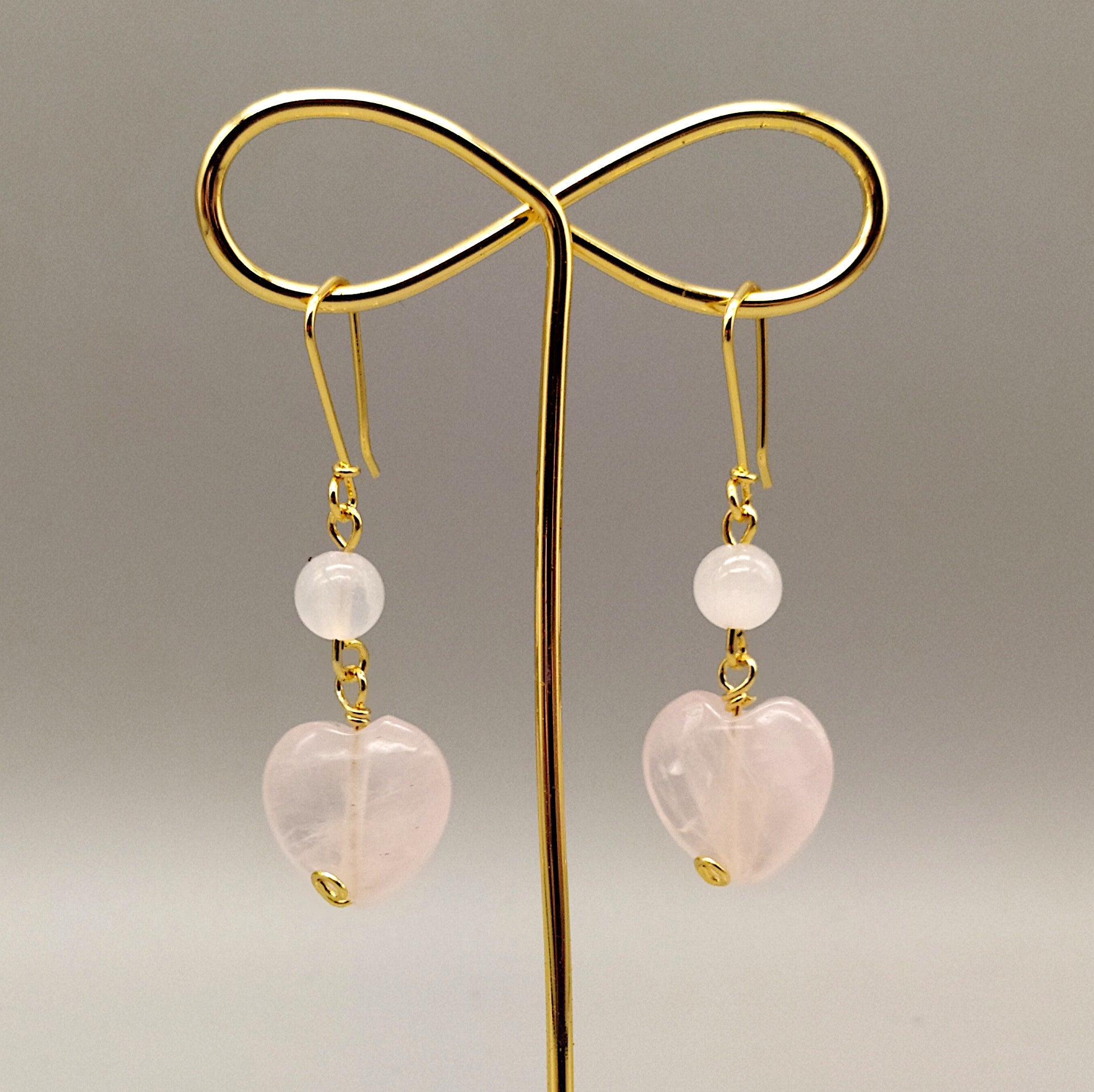 Orecchini con quarzo rosa