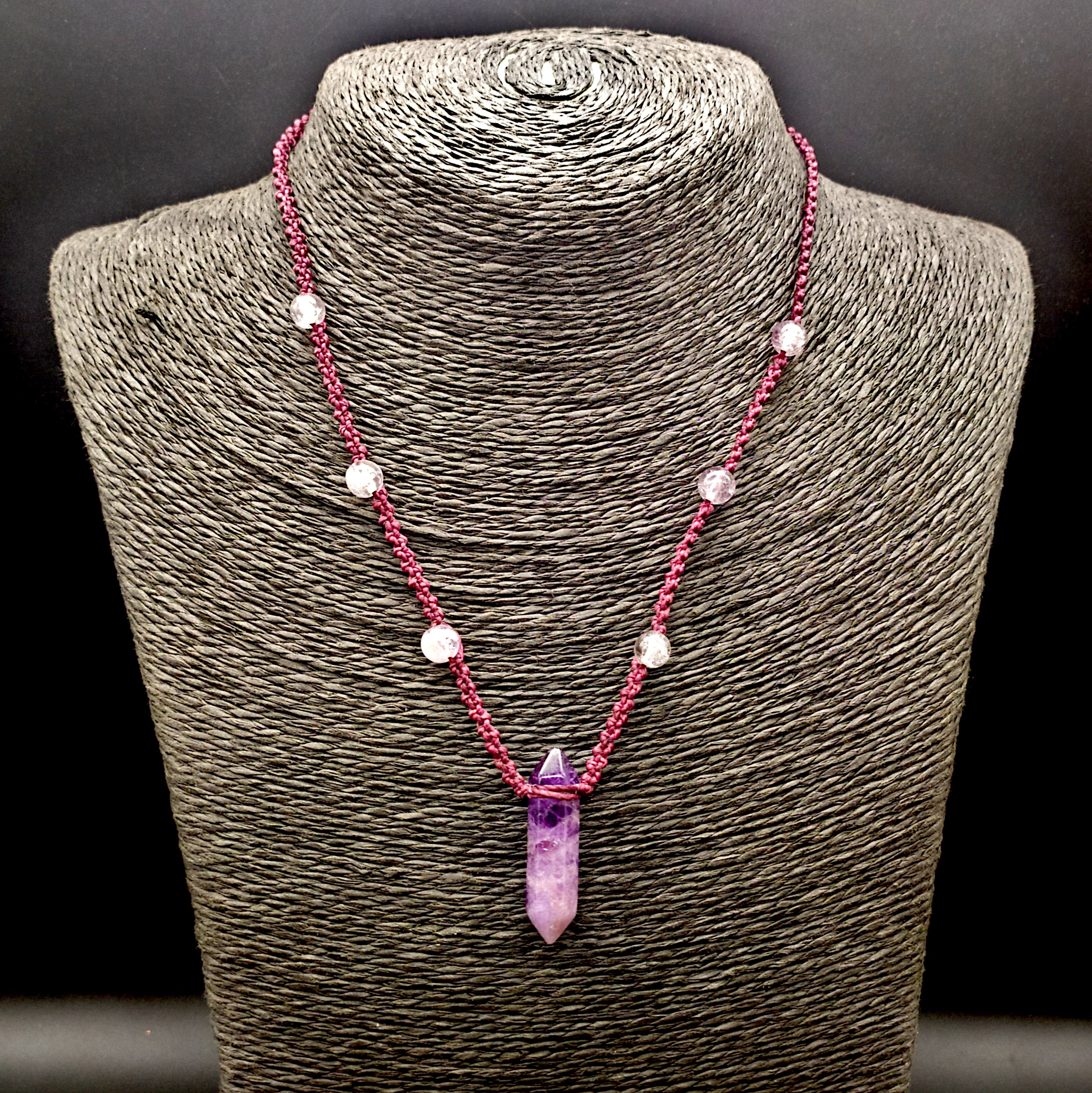 Collana con quarzo ametista