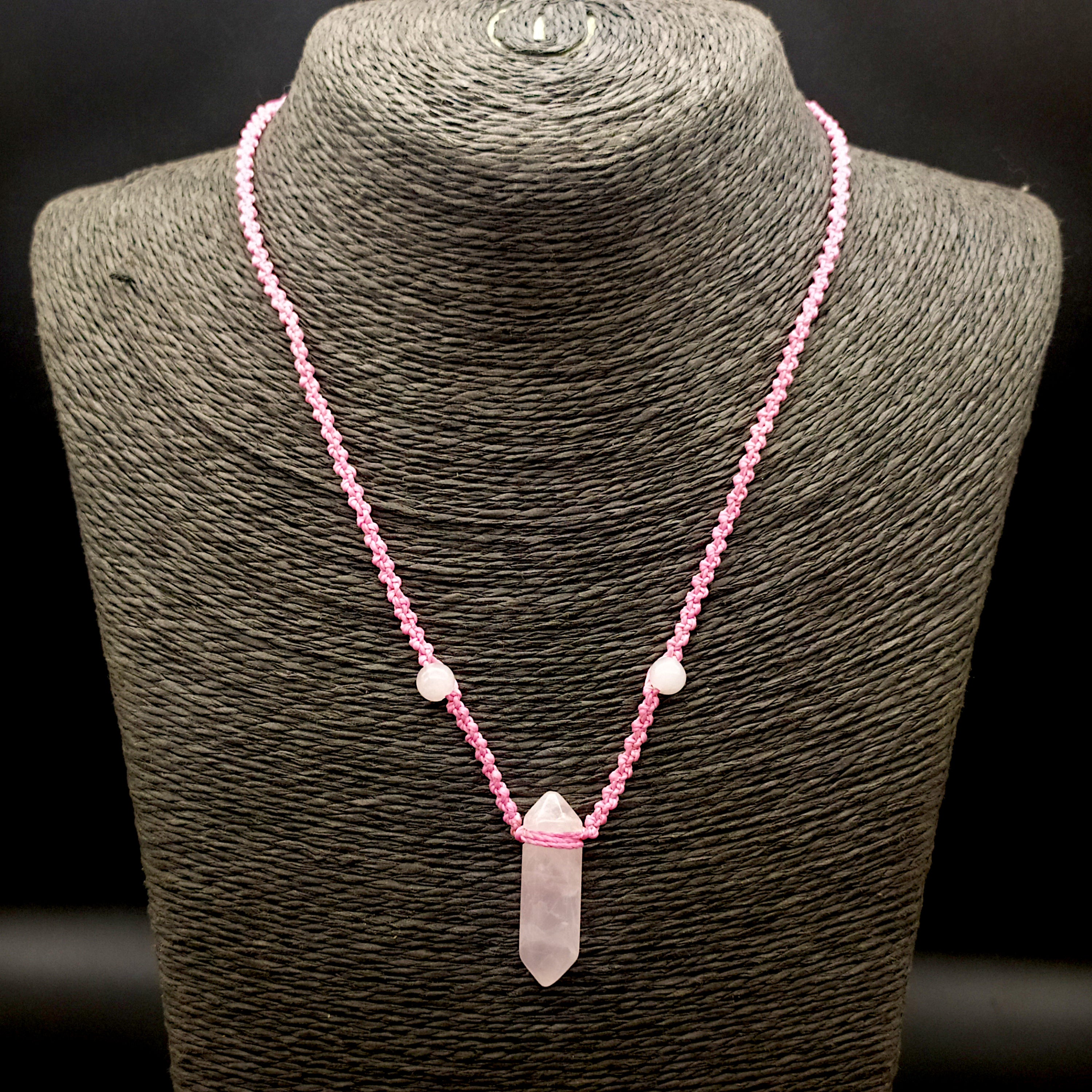 Collana con quarzo rosa